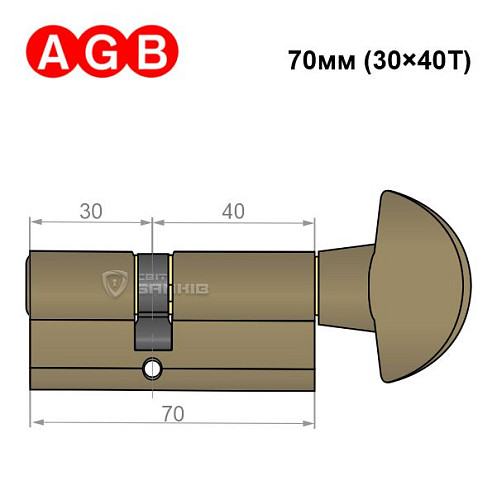 Цилиндр AGB MOD 600 70T (30*40T) зеленая бронза - Фото №6