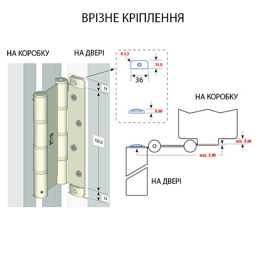 Петля барная ALDEGHI LUIGI 87AN155-50 155 мм AN никель - Фото №2