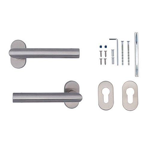 Ручки на розеті CISA PL Angle овальна розета 07070.82 нержавіюча сталь - Фото №6