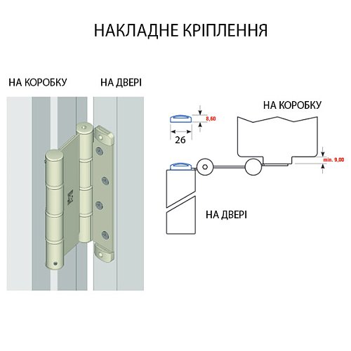 Завіс барний ALDEGHI LUIGI 87AO125-40 125 мм AO латунь - Фото №3