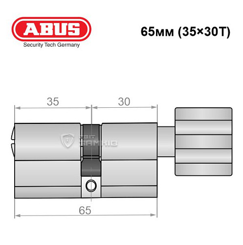 Цилиндр ABUS Bravus 4000 MX (модульный) 65T (35*30T) никель сатин - Фото №8