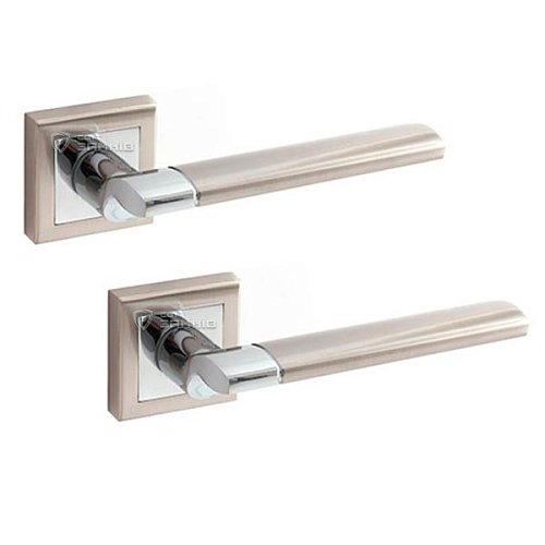 Ручки на розетте APECS Windrose "Blast" H-18092-A NIS/CR никель матовый/хром - Фото №1