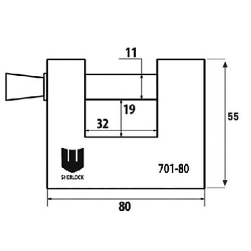 Замок навесной SHERLOCK 701-80 (3 ключа) - Фото №6