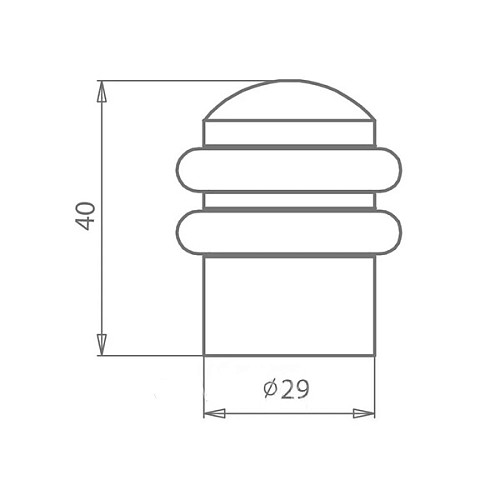 Стопор дверной напольный ELEPHANT D29XH40 SN (NB) никель матовый - Фото №2