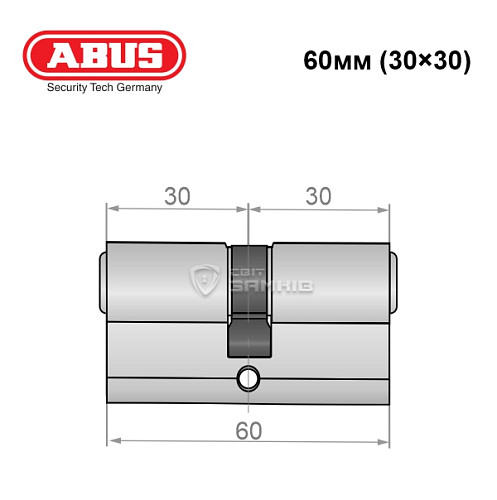 Цилиндр ABUS S60P 60 (30*30) никель - Фото №6