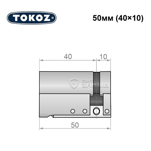 Цилиндр половинка TOKOZ Pro300 50 (40*10) никель матовый - Фото №5