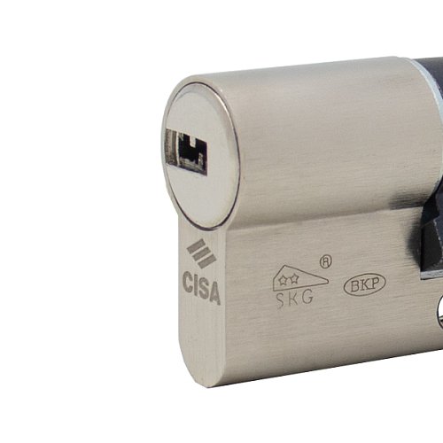 Цилиндр CISA ASIX P8 90T (45*45T) никель матовый 5 ключей - Фото №3