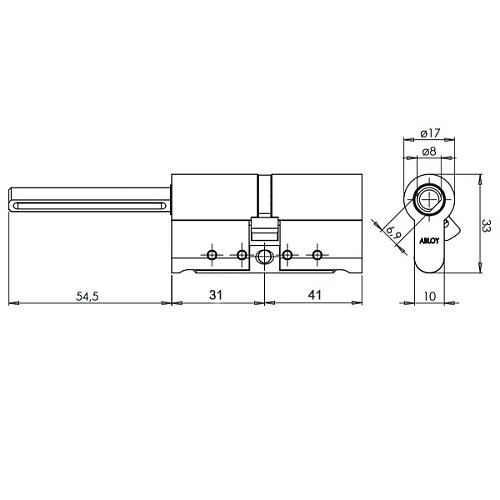 Цилиндр ABLOY Protec2 72T (41*31T) со штоком хром полированный - Фото №8
