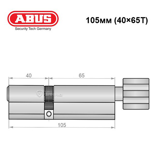 Цилиндр ABUS Integral MX (модульный) 105T (40*65T) никель - Фото №7