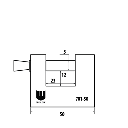Замок навісний SHERLOCK 701-50 (3 ключа) - Фото №6