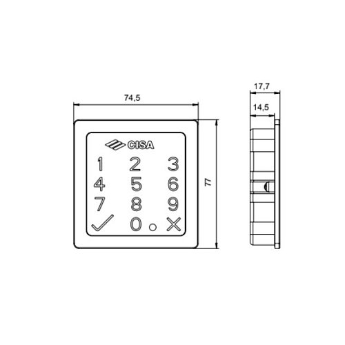 Зовнішня клавіатура CISA 06525.73.0.L6 для замків серії MyEvo чорний графіт - Фото №6