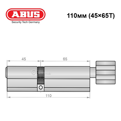 Циліндр ABUS Integral MX (модульний) 110T (45*65T) нікель - Фото №7