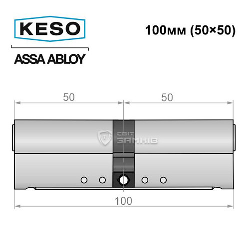 Цилиндр KESO 8000 100 (50*50) никель сатин 3 ключа - Фото №8