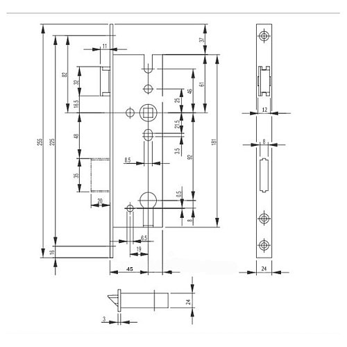 Механизм замка BKS GU (BS45*92, 24мм) - Фото №4