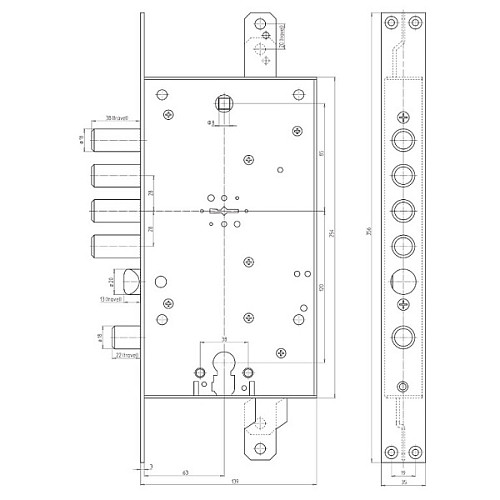 Механізм замка CR DUAL DM-PE MRX Block 5/116 (BS66*85мм) - Фото №7