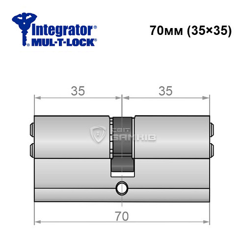 Циліндр MUL-T-LOCK Integrator 70 (35*35) нікель сатин - Фото №5