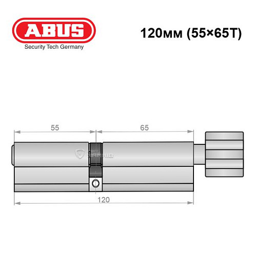 Цилиндр ABUS Integral MX (модульный) 120T (55*65T) никель - Фото №7