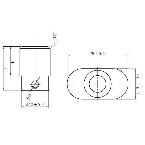 Вороток циліндра ABARO K19  овальний нікель матовий - Фото №2