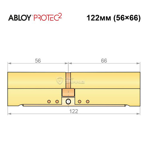 Цилиндр ABLOY Protec2 122 (56*66) латунь полированная - Фото №8