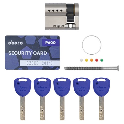 Циліндр половинка ABARO P600 (модульний) 41 (31*10) Ni нікель сатин 5 ключів - Фото №13