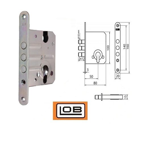 Механізм замка LOB Z-200 (BS50мм) нікель - Фото №2