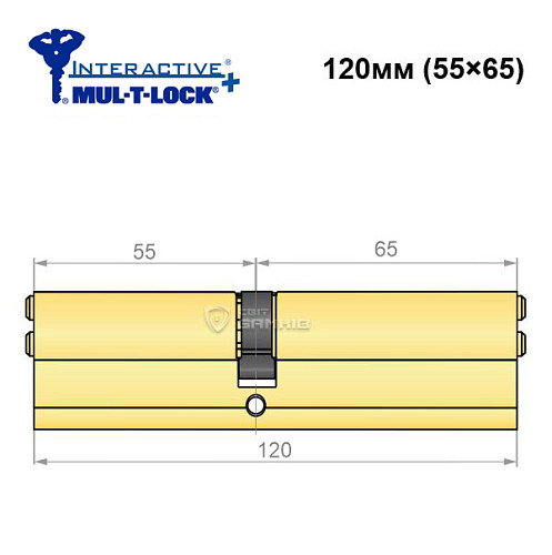 Циліндр MUL-T-LOCK MTL600/Interactive+ 120 (55*65) латунь - Фото №5