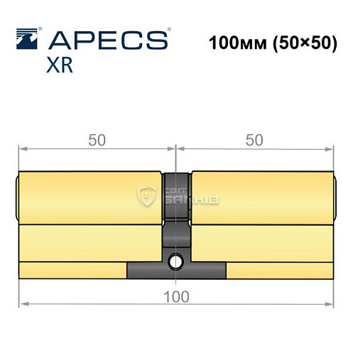 Цилиндр APECS XR 100 (50*50) латунь матовая - Фото №4