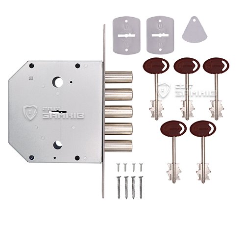 Механизм замка SHERLOCK 601 (BS66,5мм) 5 ключей - Фото №4