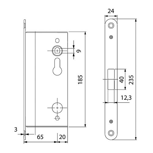 Механизм замка антипаника TESA CF320SR9Z (BS65мм) для пассивной створки - Фото №5