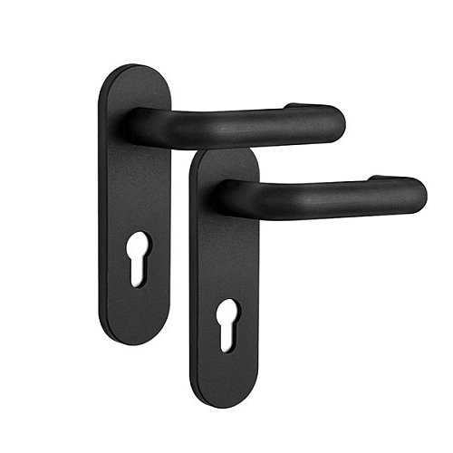 Ручки протипожежні на планці SANTOS 1919 Round Black чорні - Фото №1