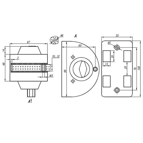 Замок накладной GLASS-M-TECH GL002 двойной для стеклянных дверей (стекло-стена) SS 304 нержавеющий сталь - Фото №4