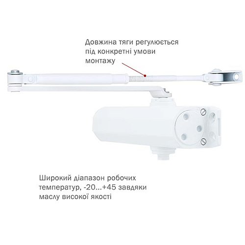 Доводчик RYOBI D-1504 STD до 80кг FIRE Белый - Фото №5