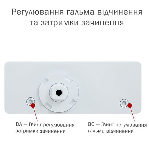 Доводчик RYOBI DS-3550 BC/DA STD с фиксацией до 100кг Белый - Фото №6