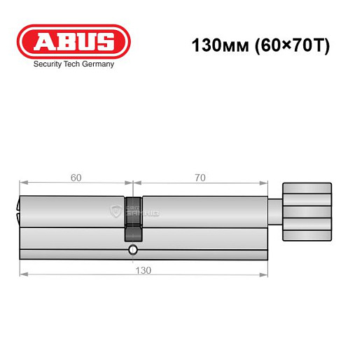 Цилиндр ABUS X12R 130T (60*70T) никель сатин - Фото №6