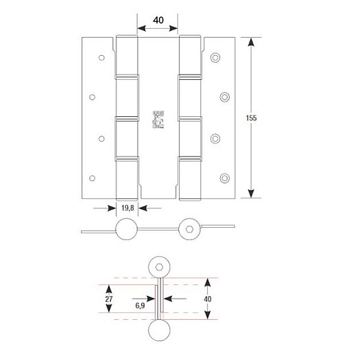 Петля барная ALDEGHI LUIGI 87AO155-40 155 мм OА античная латунь - Фото №11