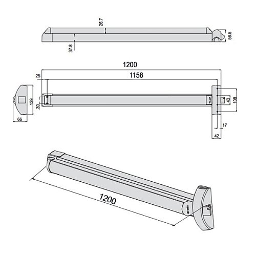 Антипаника накладная CISA Fast Touch 59801.10 1-точечная красно-черная - Фото №16