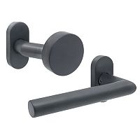 Ручки на розеті ABARO Lido FM фіксована-натискна антрацит