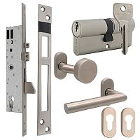 Комплект ел.мех.замка для хвіртки і воріт CISA 16215.25 (труба 40х40) з циліндром та ручками