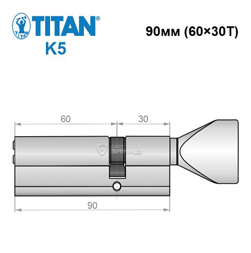 Циліндр TITAN K5 90T (60*30T) нікель - Фото №5