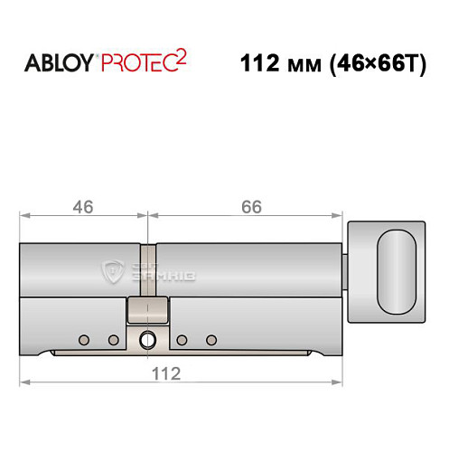 Циліндр ABLOY Protec2 112T (46*66T) хром полірований - Фото №5