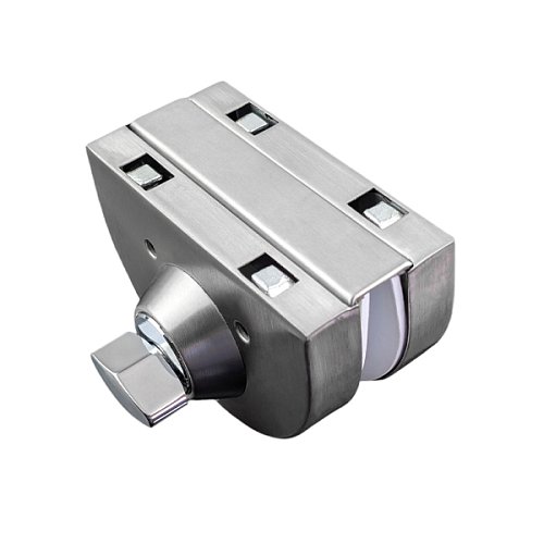 Замок накладной GLASS-M-TECH GL002 двойной для стеклянных дверей (стекло-стена) сатин - Фото №2