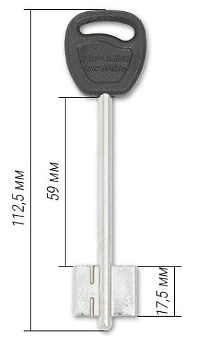 Механізм замка ГАРДІАН 60.01 Інтер (BS59,5мм) довгий ключ - Фото №3