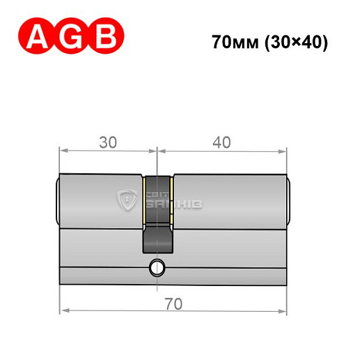 Циліндр AGB MOD 600 70 (30*40) хром матовий - Фото №5