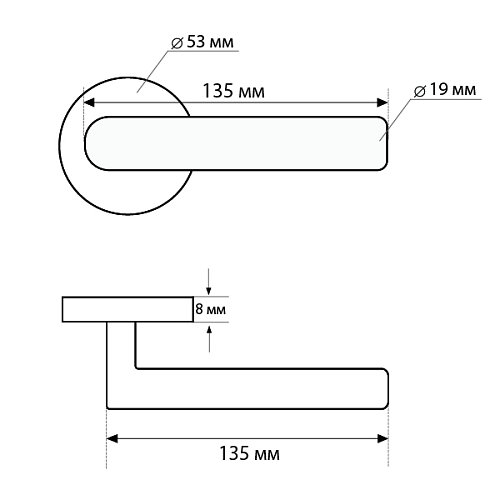 Ручки на розетте ABARO Valencia MM круглая розетта нержавеющая сталь - Фото №9