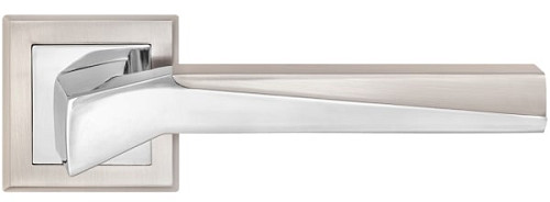 Ручки на розетте MVM Z-1319 (T7-E8) SN/CP матовый никель / полированный хром - Фото №3