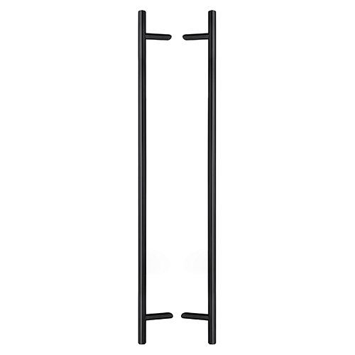 Ручки скобы ABARO Bali 45° L:1400 X:1200 D:32mm SS 304 черный RAL 9005 (комплект) - Фото №1