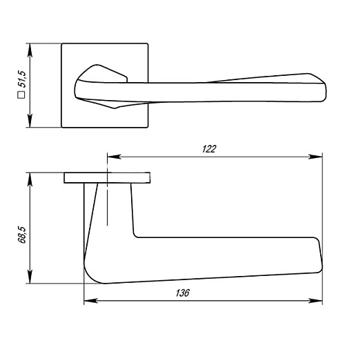 Ручки на розетте ARMADILLO Torso (USS) SN матовый никель - Фото №3