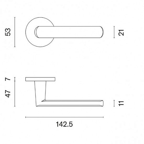 Ручки на розетте APRILE AT Fragola R 7S тонкая розетта сатин хром - Фото №2