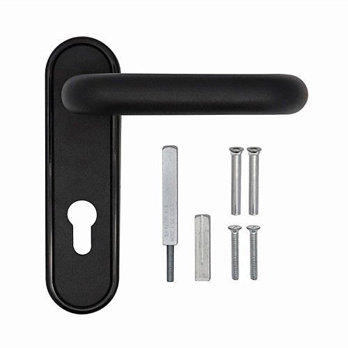 Ручка на планці для врізної антипаніки CISA 07076.26 натискна 72 мм чорна - Фото №3