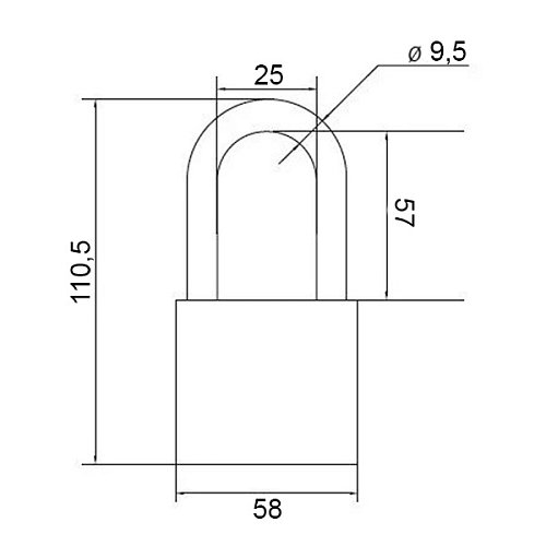 Замок навісний APECS PDR-50-L-55 (3 ключа) - Фото №4